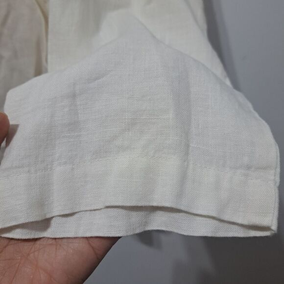 Flax Linen Azalea Carper Lightweight Jacket Minimalist Button Down Cream Large - Picture 14 of 16